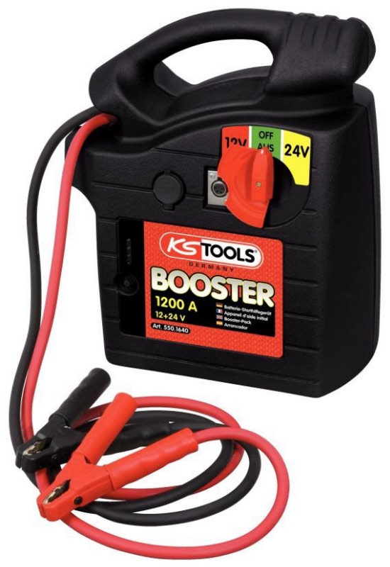 KS TOOLS 12 V + 24 V Batterie-Booster, mobiles Starthilfegerät